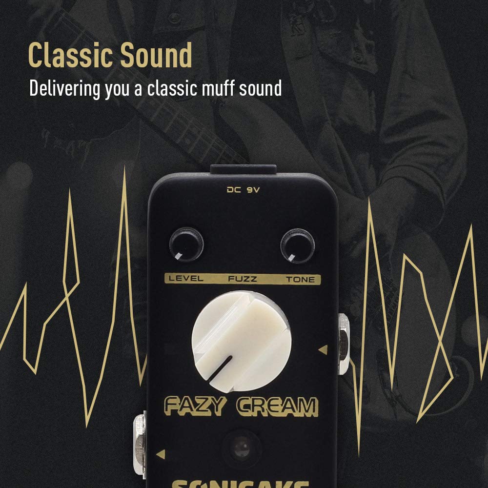 SONICAKE Fazy - Pedal de efecto de guitarra con efecto de fuzz, color crema