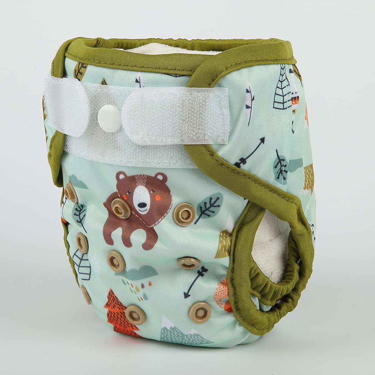 Pañal de tela para bebé recién nacido, gancho y bucle (oso zorro tipi)