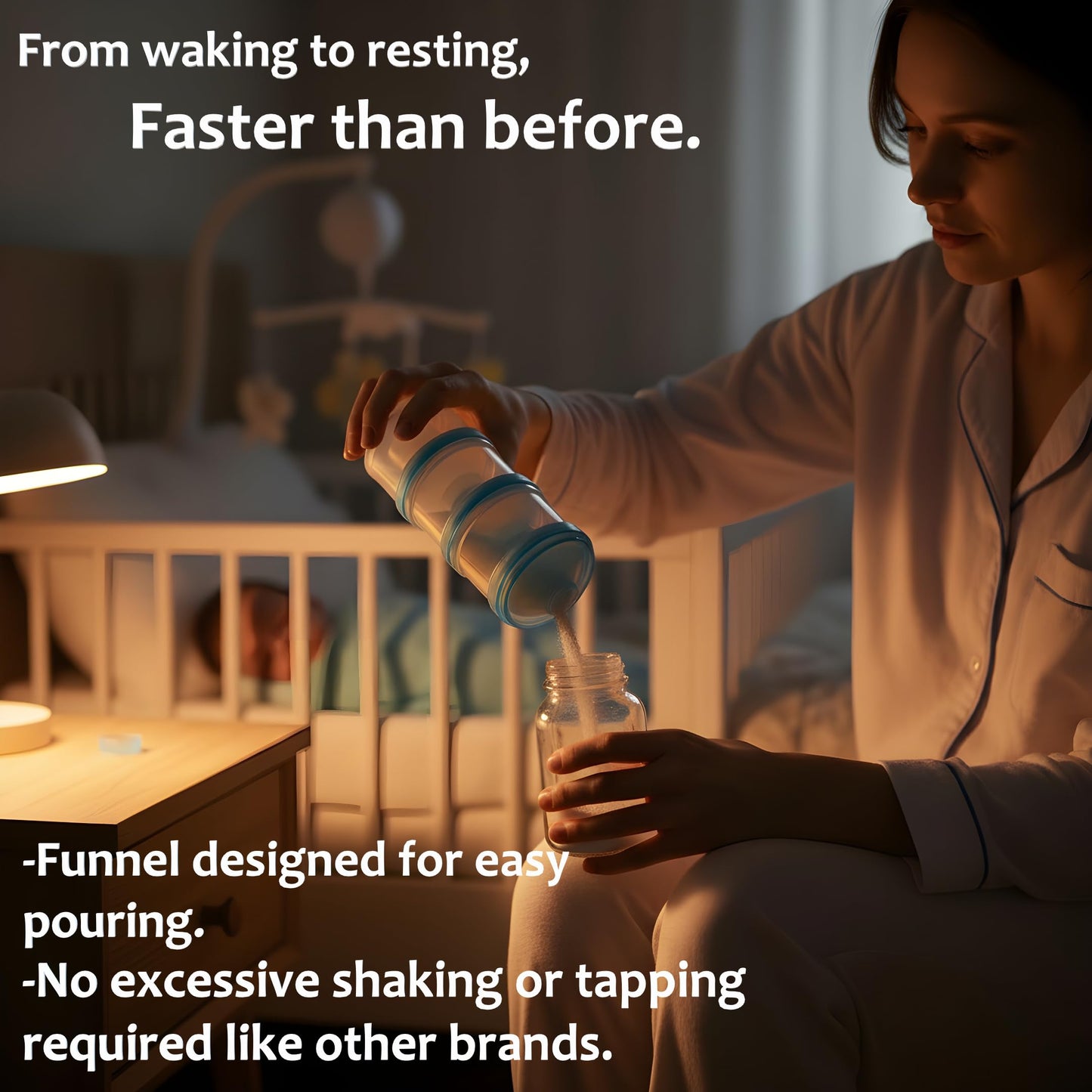 Contenedor de fórmula para llevar – Baby Essentials, dispensador de fórmula apilable para alimentación nocturna, aperitivos y más, contenedor de viaje de proteína en polvo, paquete de 2, por KiKo