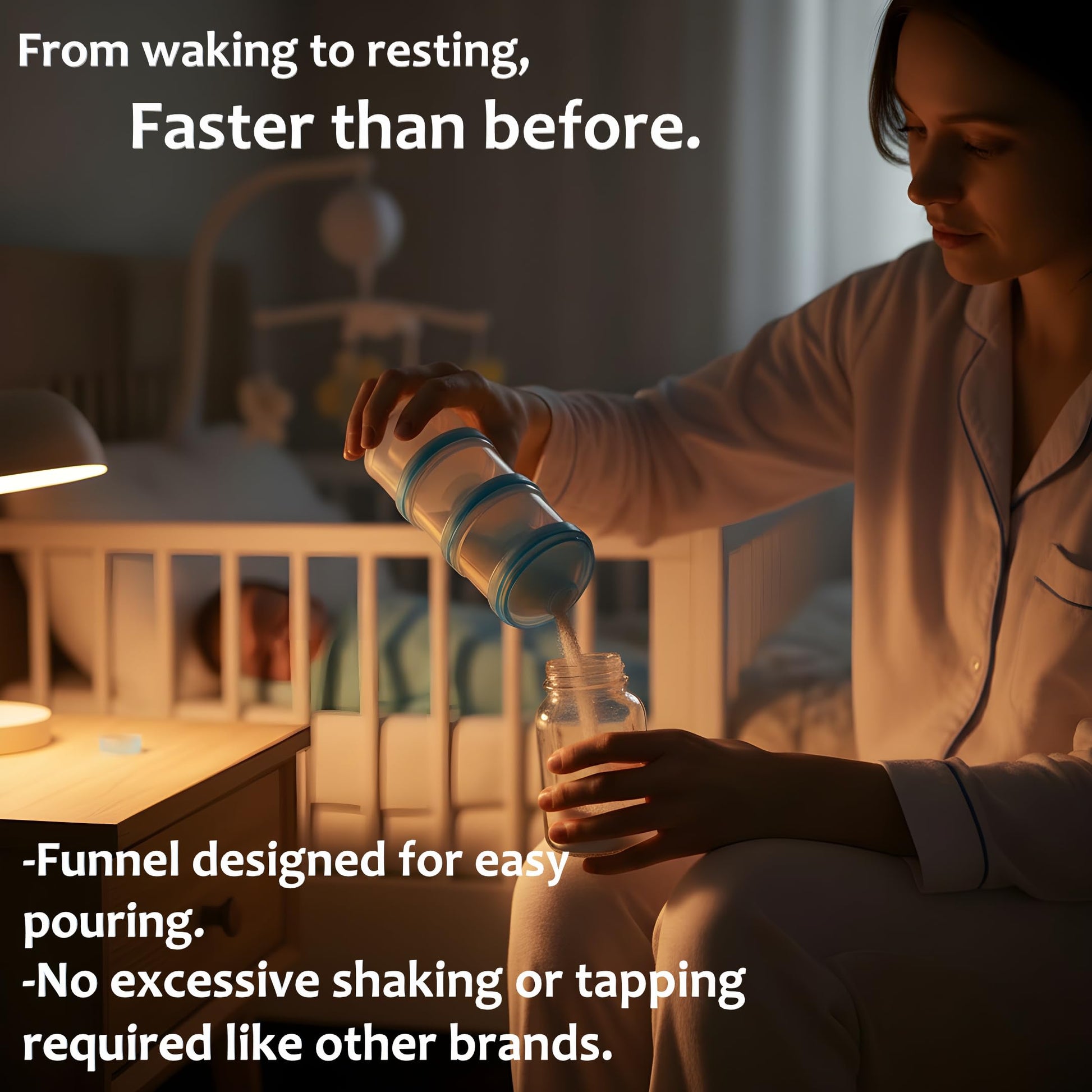 Contenedor de fórmula para llevar – Baby Essentials, dispensador de fórmula apilable para alimentación nocturna, aperitivos y más, contenedor de viaje de proteína en polvo, paquete de 2, por KiKo