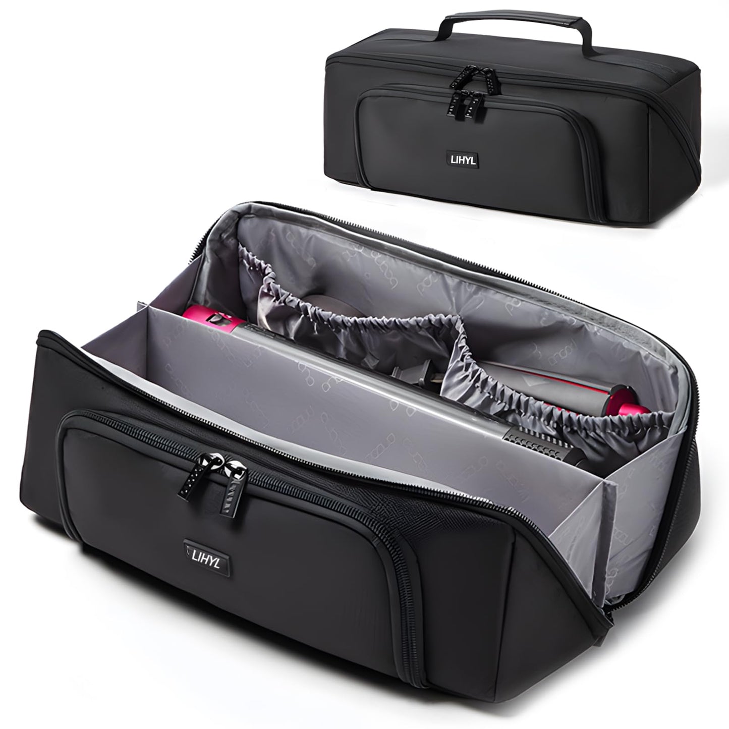 Funda de Viaje para Dyson Airwrap Styler/shark Flexstyle, Funda de Transporte Portátil para Secador de Pelo Dyson Superpersonic, Impermeable, Antiarañazos (doble Negro)