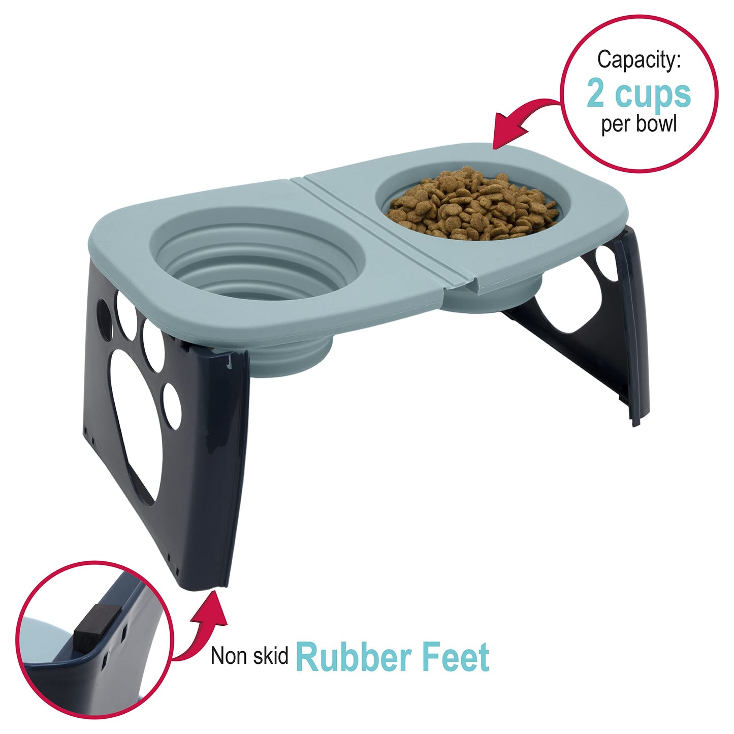 Cuencos Plegables SPORT PET elevados para Viaje