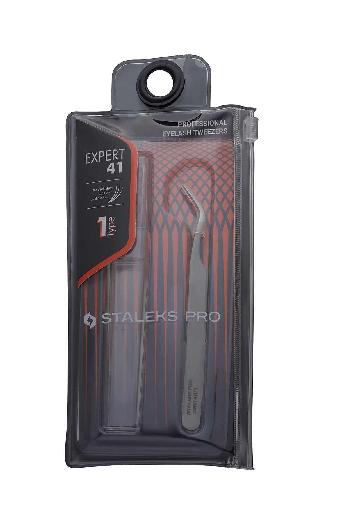 STALEKS - Pinzas profesionales para pestañas (curvadas) Pro Expert TE-41/1