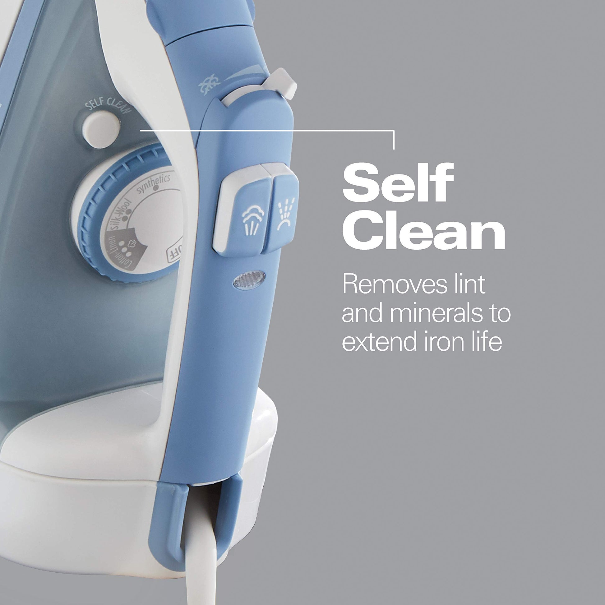 Hamilton Beach - Plancha de vapor y vapor vertical para ropa con suela resistente a los arañazos, ajustes de vapor ajustables + envoltura de cable de 8 pies, apagado automático de 3 vías, antigoteo,