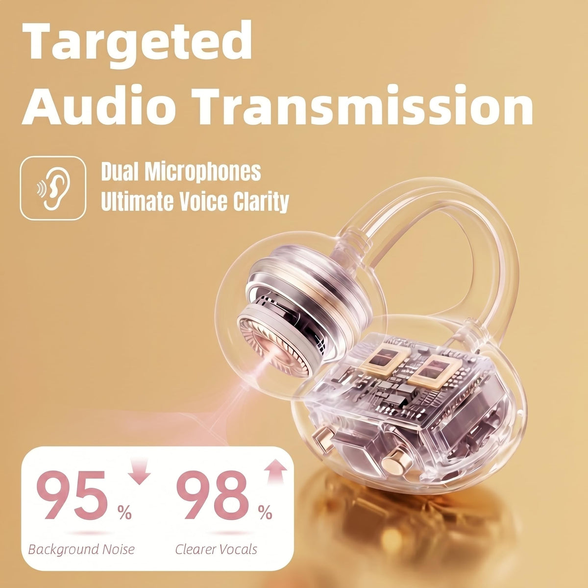 Auriculares Inalámbricos Bluetooth 6.0 Rosa Con Estuche LED para Mujer