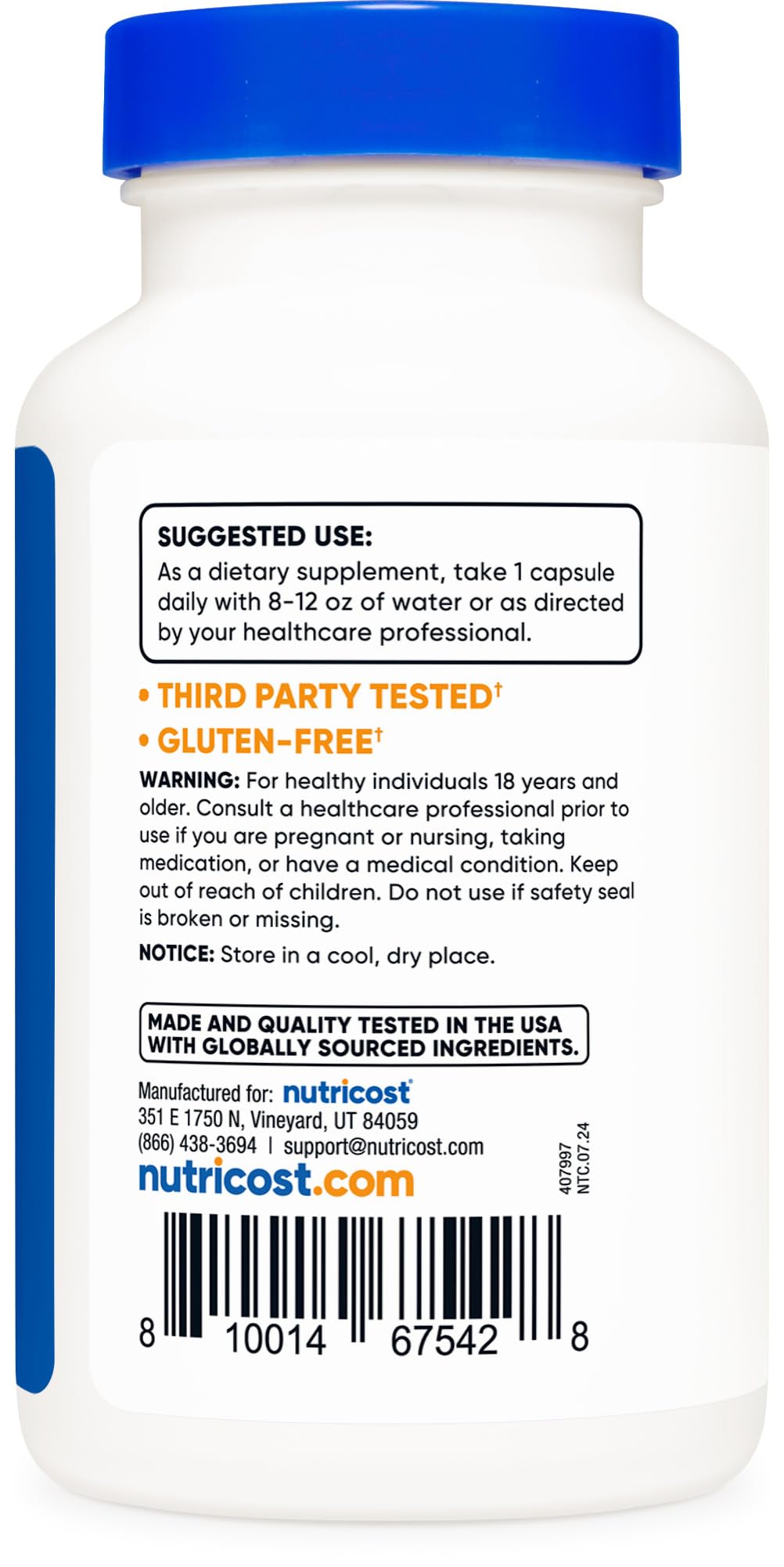 Suplemento Nutricost DIM Diindolilmetano con BioPerine 300mg Vegano