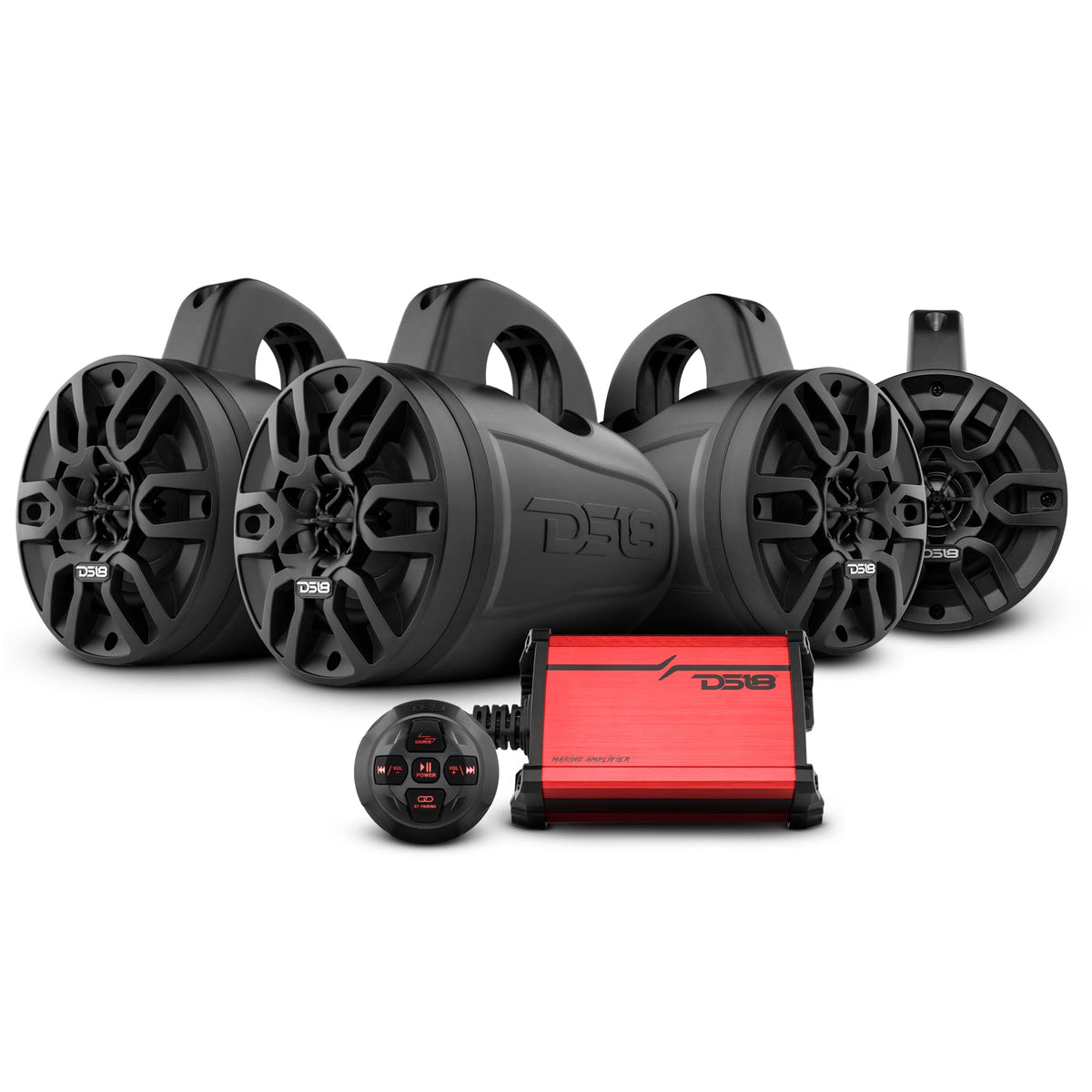 Altavoces de Torre Marina DS18 Bluetooth 4 Pulgadas 600 W con Amplificador y Control Remoto