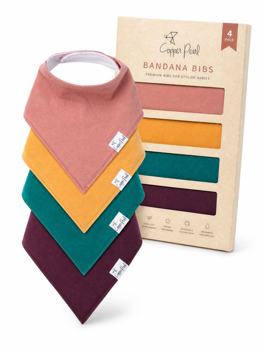 Set Baberos Bandana Bebé Cooper Pearl Jade Paquete de 4 Piezas Pequeño