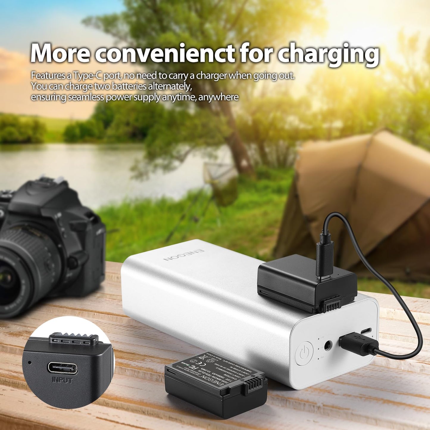 Batería ENEGON Tipo C 1600 mAh para Nikon Z Series, Z50, Z30, Z FC, 2 Pack