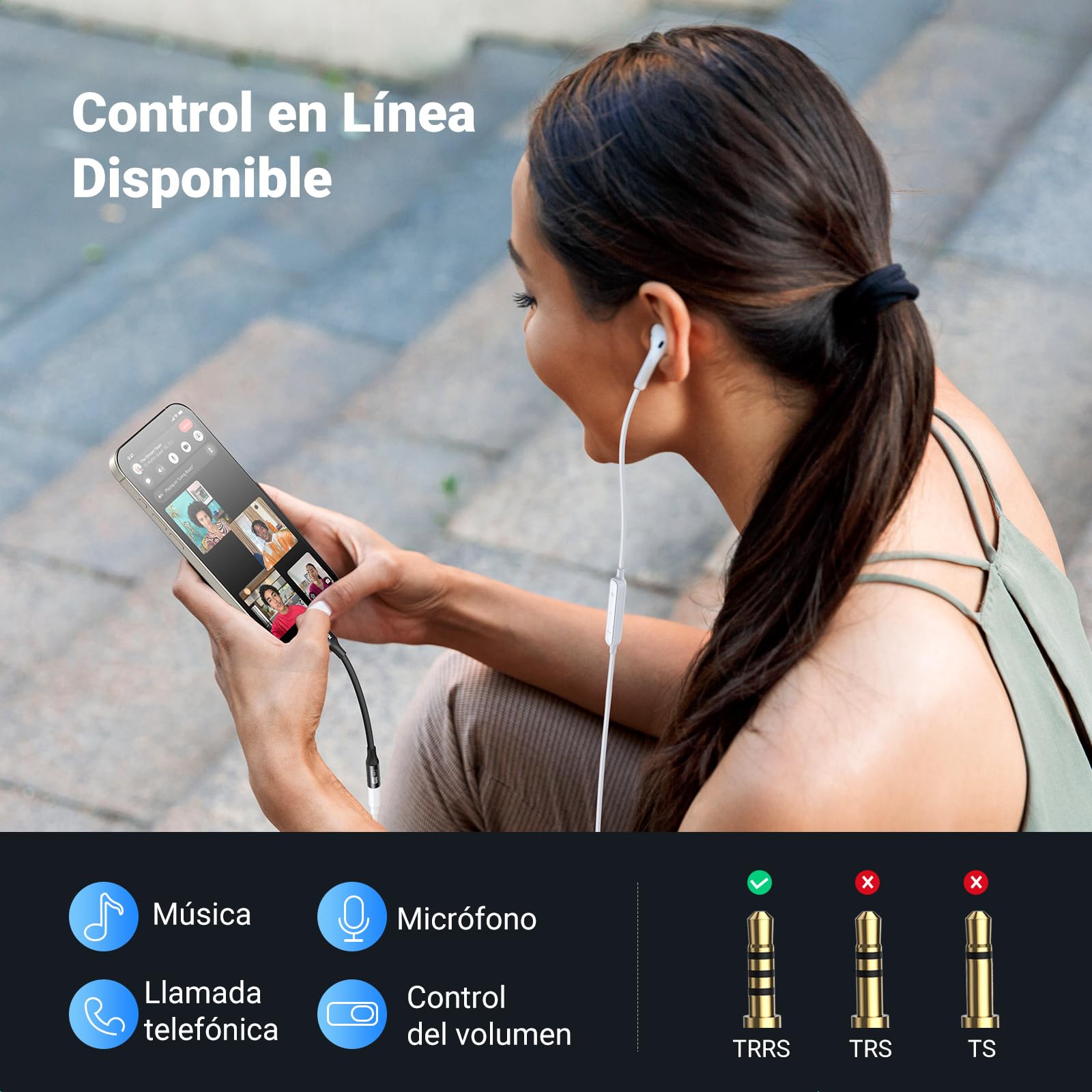Adaptador USB C a Jack 3.5 mm UGREEN Hi-Res Compatible con iPhone y Galaxy