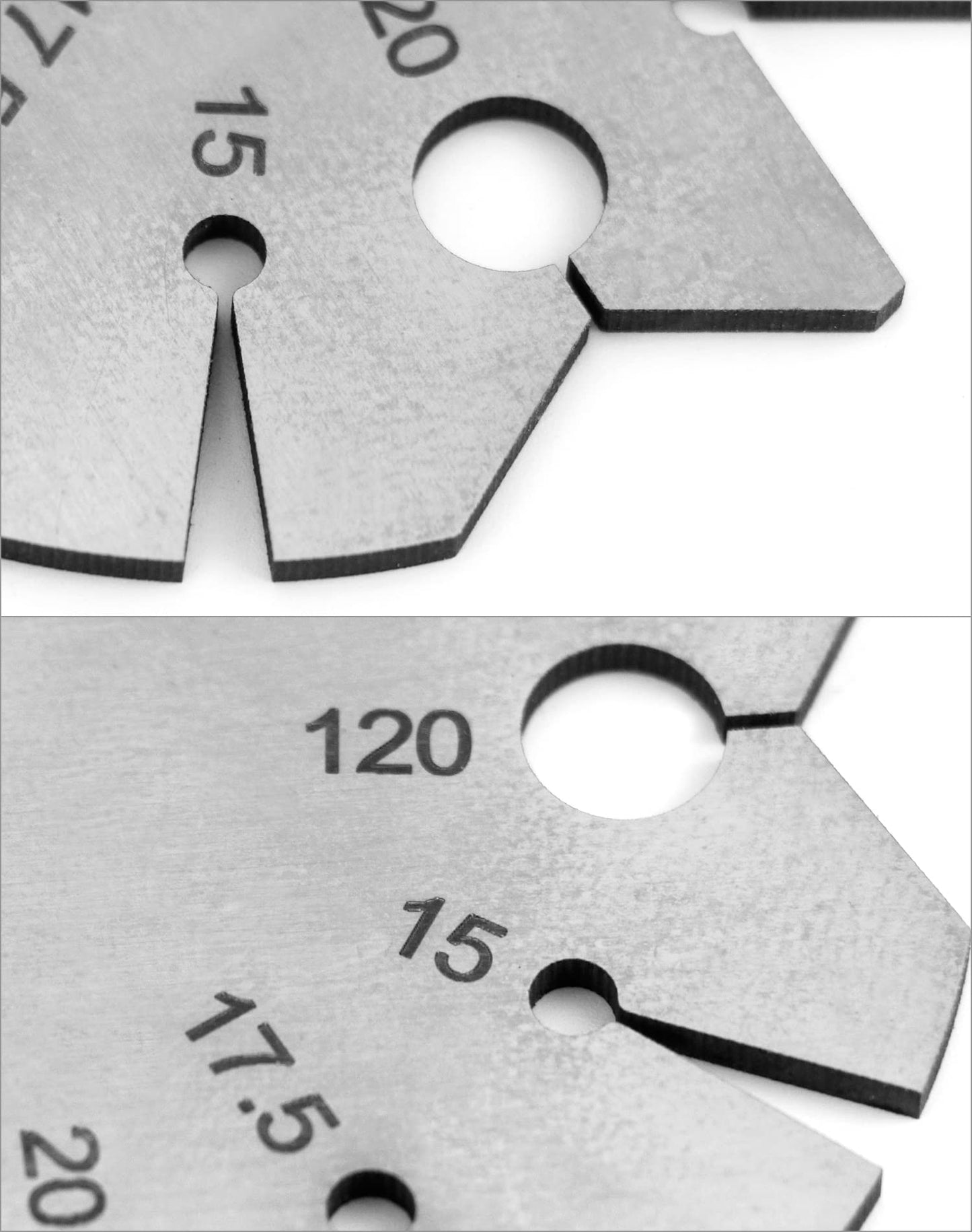 Calibre Biselado QWORK Acero Inoxidable Redondo para Medir Ángulos de Cuchillo