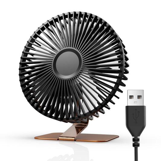 Ventilador de Escritorio SLENPET Bronce USB 6 Pulgadas Ultra Silencioso 4 Velocidades Base de Metal