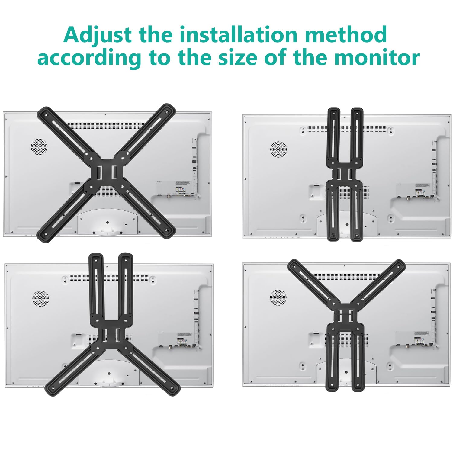 Adaptador VESA Monitor WALI 13 a 27 Pulgadas 8 kg Montaje 75 x 75 mm y 100 x 100 mm