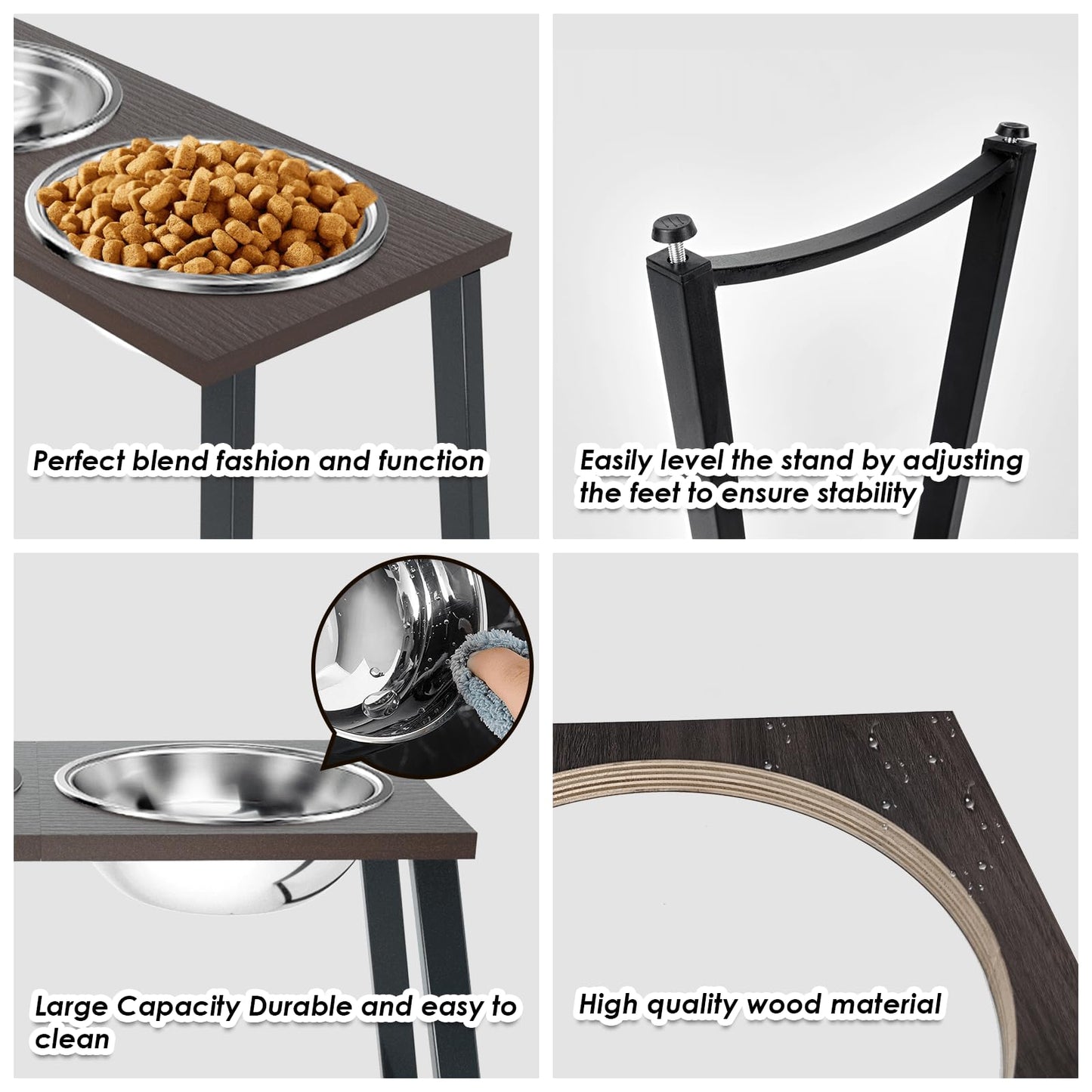 Cuencos Elevados TIDANT Acero Inoxidable Extra Grandes para Perros