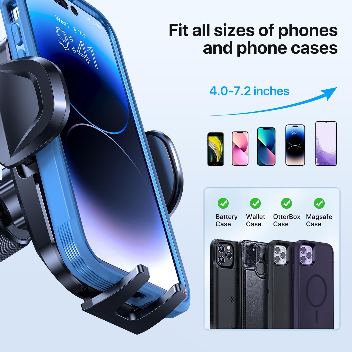 Soporte Celular Automóvil Miracase Ventosa Potente Doble Gancho para Parabrisas y Ventilación Universal