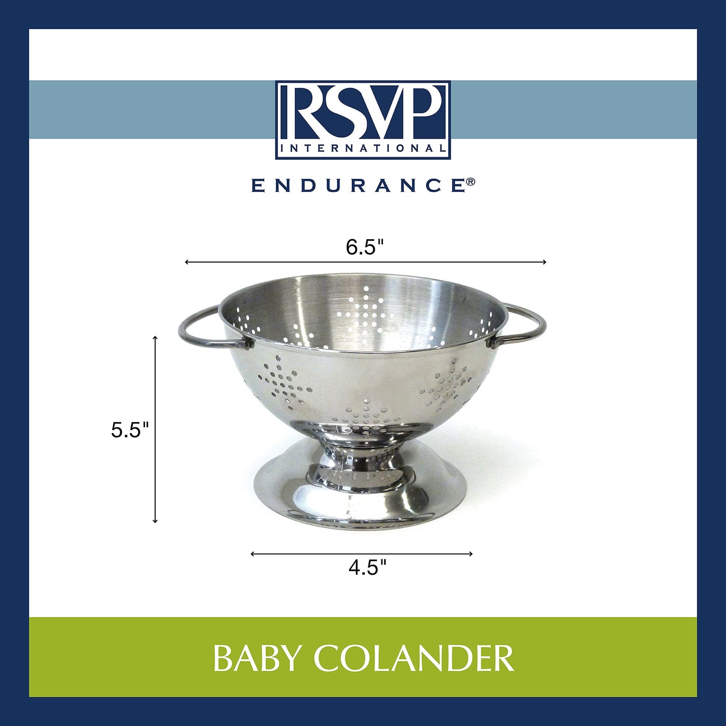 Colador Mini RSVP International Endurance acero inoxidable perforado