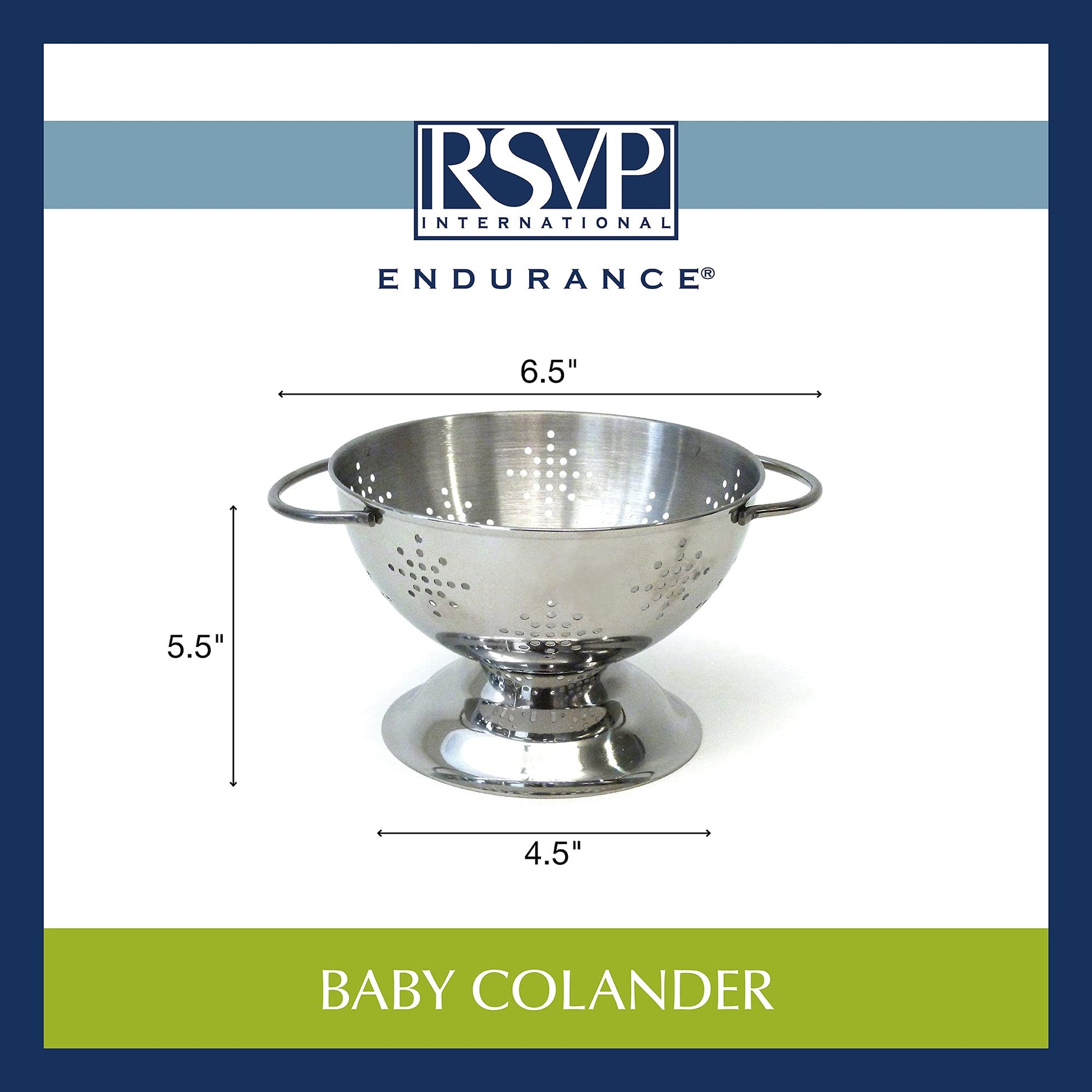 Colador Mini RSVP International Endurance acero inoxidable perforado