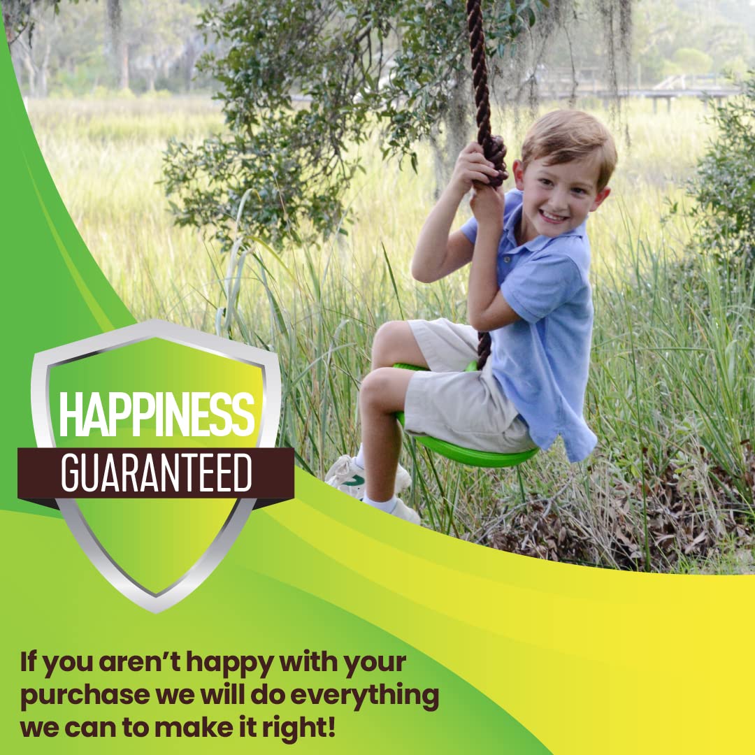 Swurfer Disco - 3-in-1 Multi-Purpose Sit, Stand, & Climb Disc Swing, Heavy Duty Climbing Rope Swing - 6 Foot Rope with Four Adjustable Knots, Holds 200lbs, Ages 6 and Up, Green