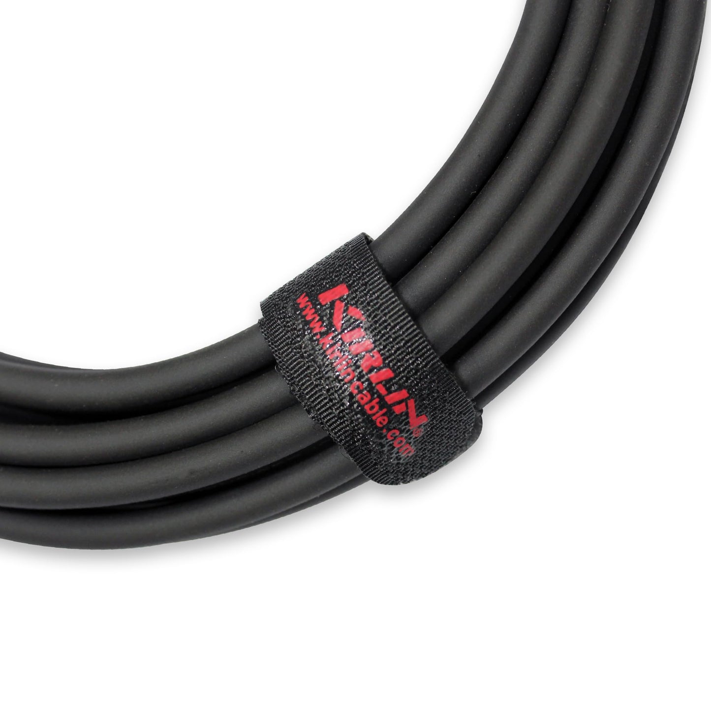 Kirlin Cable IP-202PR-10/BK - 10 pies - Cable de instrumento de enchufe recto a ángulo recto de 1/4 pulgadas, cubierta de PVC negro