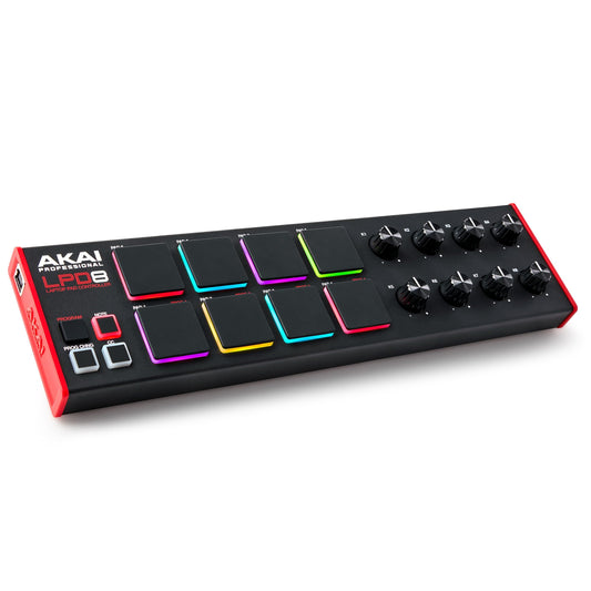 AKAI Professional LPD8 - Controlador MIDI USB con 8 drum pads MPC sensibles para Mac y PC, 8 perillas asignables y software de producción musical