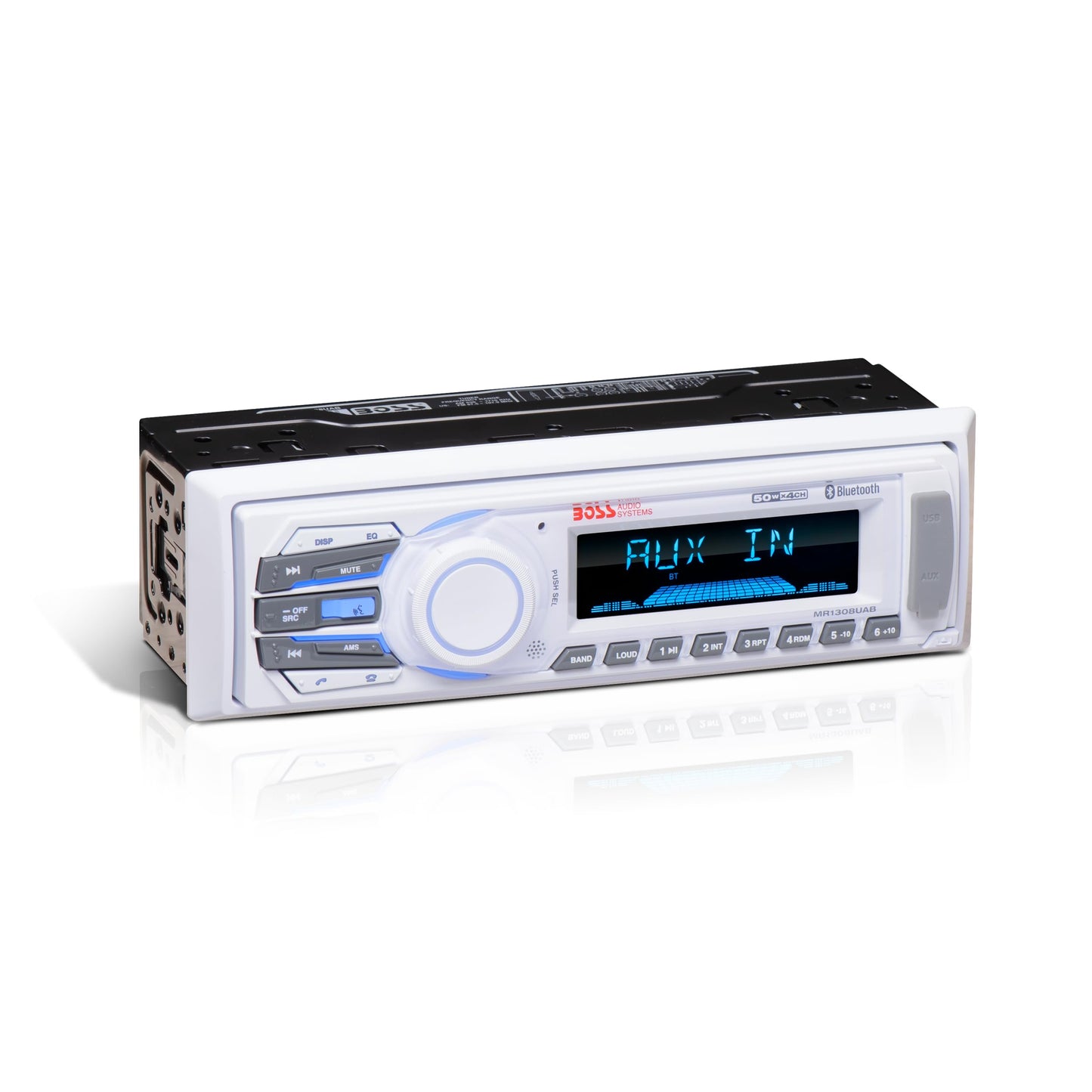 Boss Audio MR1308UAB In-Dash Single-DIN Detachable USB/SD/MP3 Player Receiver Bluetooth Streaming Bluetooth Hands-Free with Remote