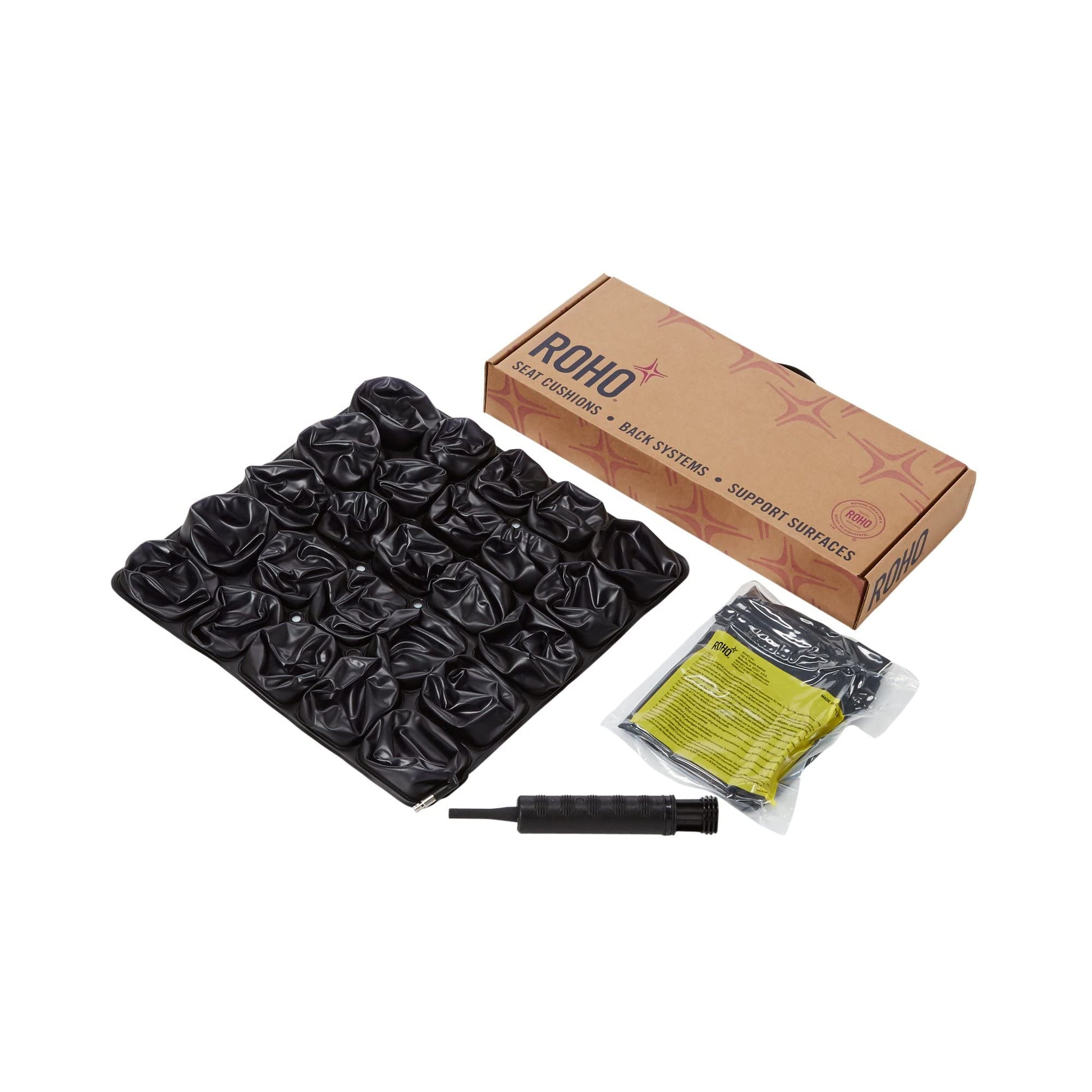 Cojín Hinchable ROHO Mosaic Negro Ajustable con Funda Elástica y Base Antideslizante
