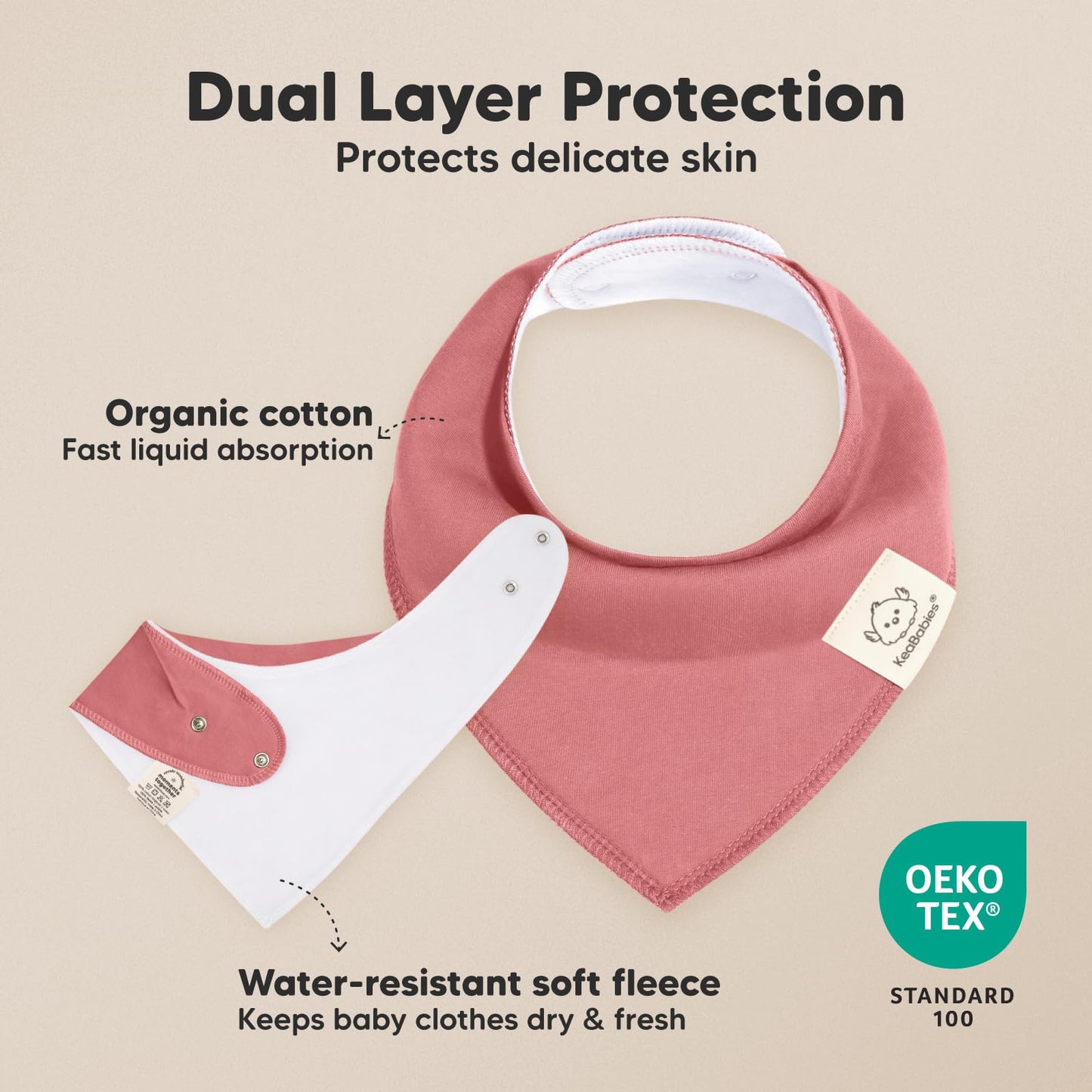 Paquete de 8 baberos orgánicos para niñas – Baberos triangulares súper absorbentes para bebés babeos y dentición, 100% algodón extra suave para recién nacido, bebé de 0 a 36 meses (pastel silenciado)