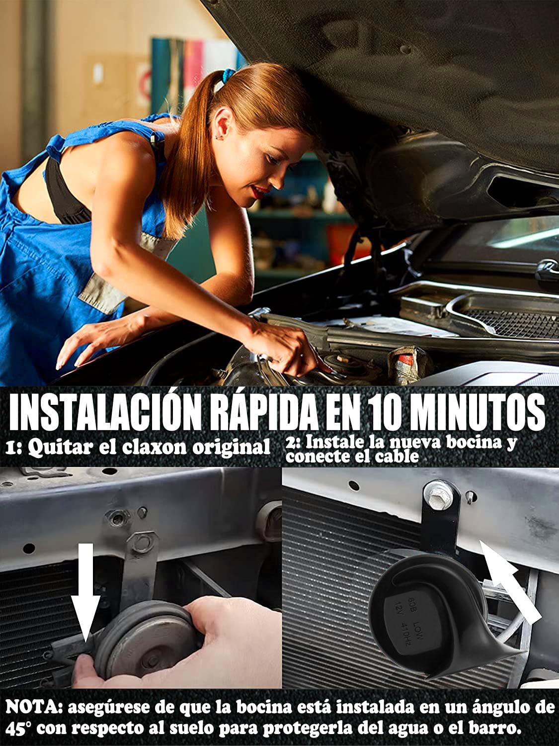 Bocina de Tren,Ocinas de Caracol Eléctrico Súper Fuerte de 150 dB,12 V Impermeable Bocina de Eléctrica de Aire de Coche, Agudos Fuertes y Bocina de Aire,Adecuado para Motocicleta,Camión,Bicicleta,etc.