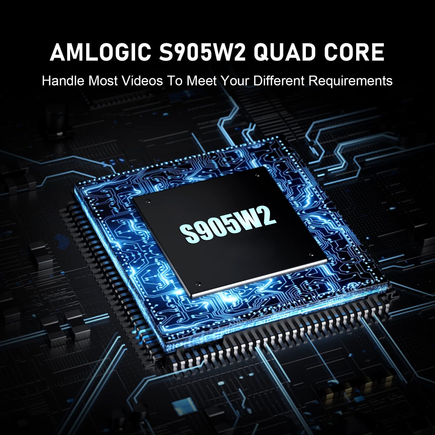 Caja de TV Android S905W2 Negro 4K UHD 4 GB RAM 64 GB ROM con Mini Teclado Retroiluminado WiFi Doble Banda