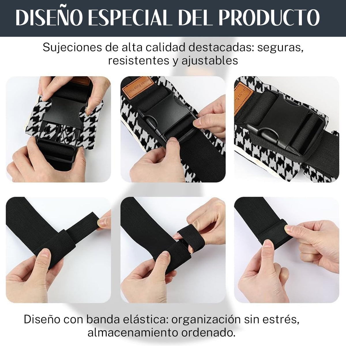 Niños Portador,Niños Portador Ajustable,Asiento Ergonómico Antideslizante para la Cintura,con Capacidad para Soportar Entre 10 y 30 Libras (Pata de Gallo Blanco y Negro)