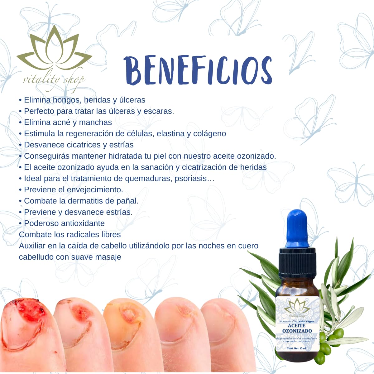 Aceite Ozonizado 185 mEq - Antioxidante Regenerador de Piel para Arrugas - 10 ML