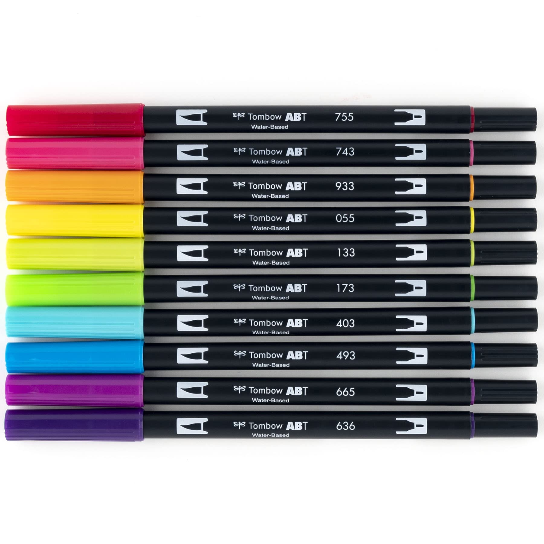 Rotuladores Artísticos Tombow Brillantes Doble Pincel Paquete de 10
