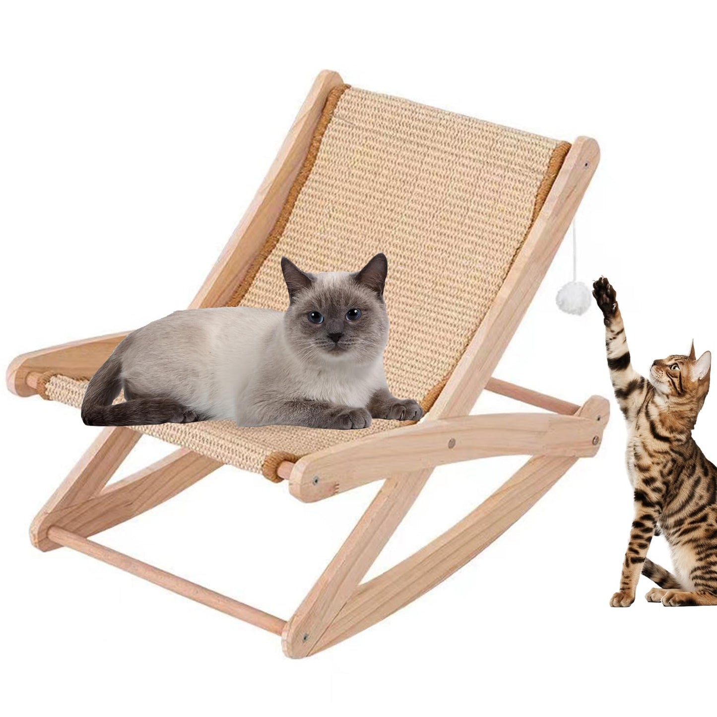 Mecedora MNJKJHL sisal con Rascador y Pelota para Gato
