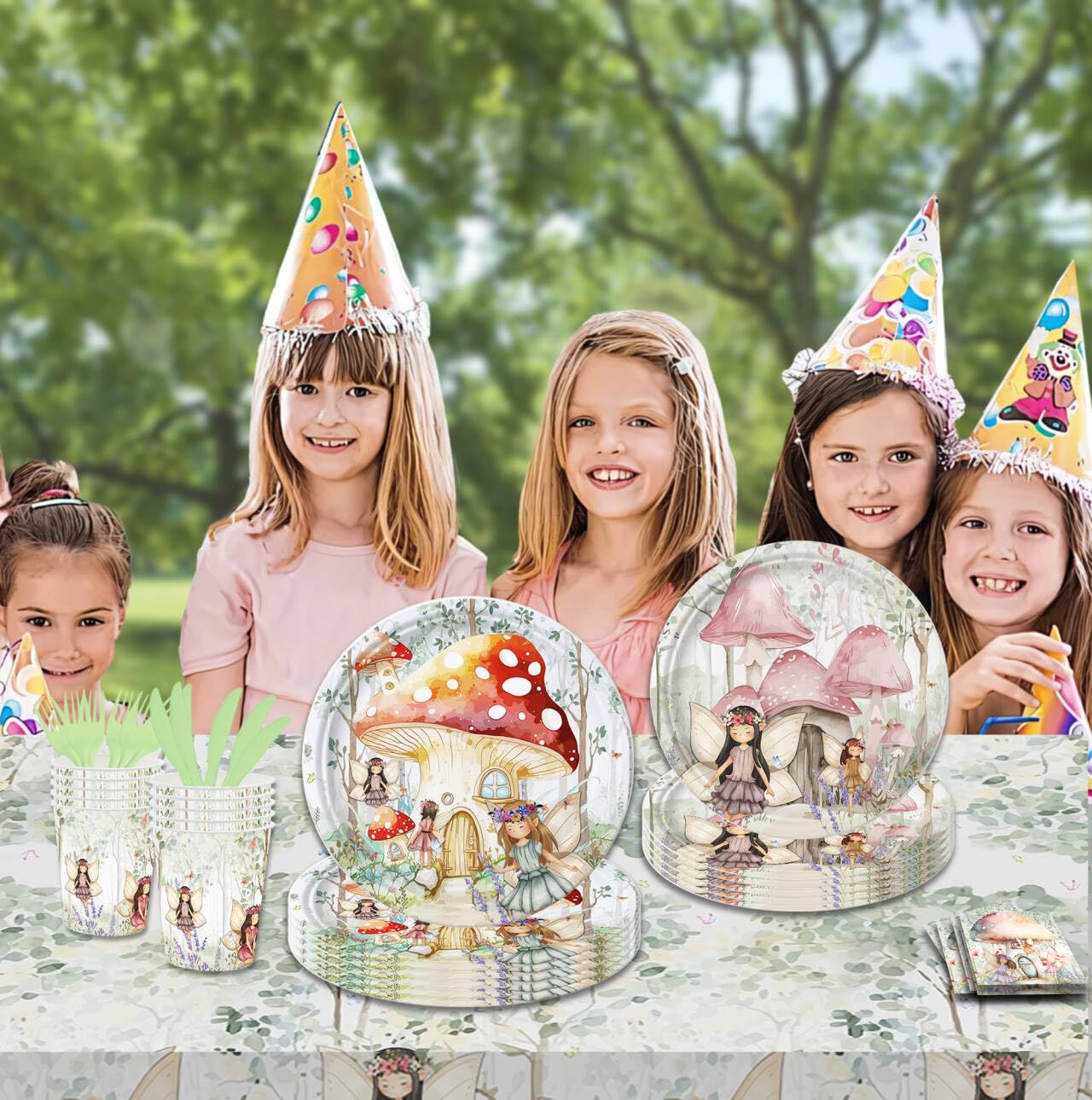 Platos de Fiesta de Cumpleaños con Temática de Hadas para Niños