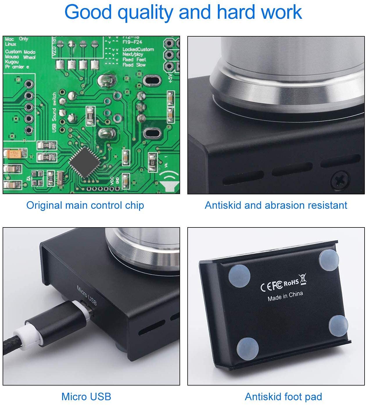 AIMOS Lnline - Control de volumen USB para mando de volumen sin pérdidas con cable USB de 6.5 pies, control de volumen y altavoces de PC, módulo de control de interruptor para XP, MAC, Vista, Win 7,