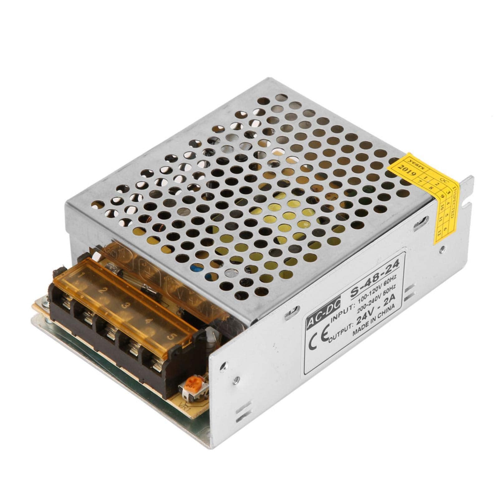 Transformador de Potencia de Voltaje Constante 110V-220V AC 24V/2A Convertidor de Voltaje de Modo de Conmutación
