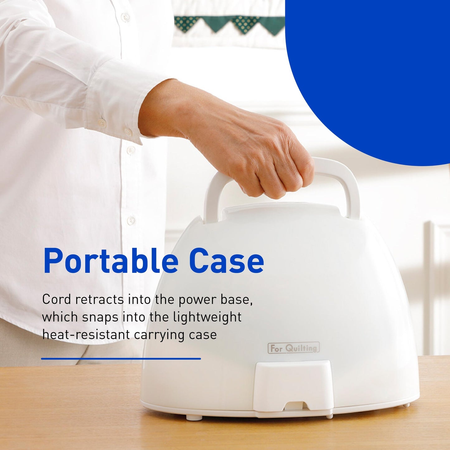 Plancha Inalámbrica Panasonic Azul 360 Grados Puntal de Precisión Suela de Acero Inoxidable Anticalc para Almacenamiento y Transporte