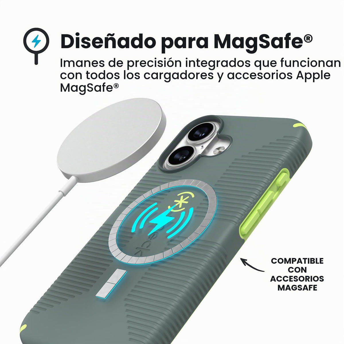 Funda para iPhone 17 Speck Neo Drab Verde Brillante Grip Candyshell