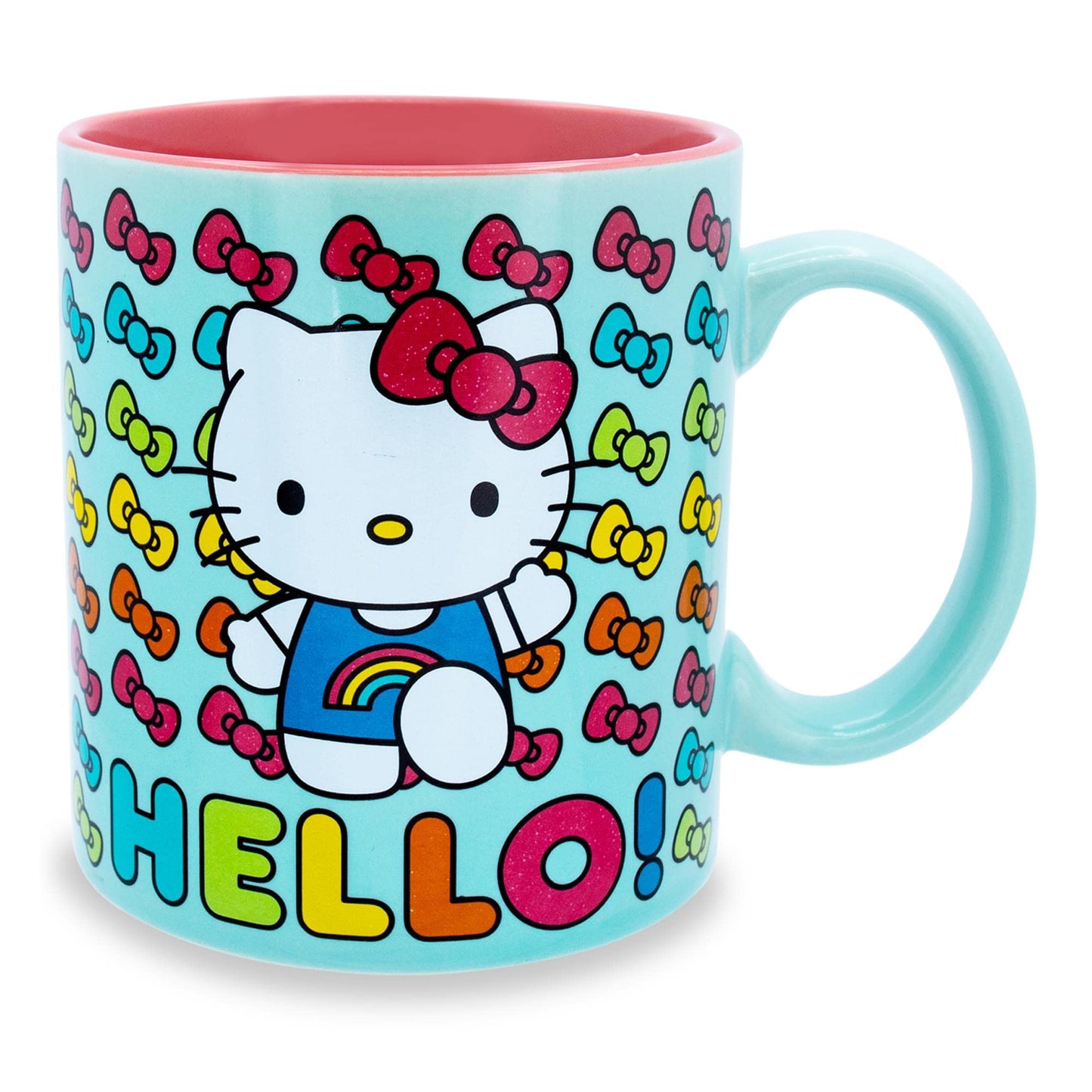 Taza de Cerámica Hello Kitty Sanrio Arcoíris Blanca 591 ml