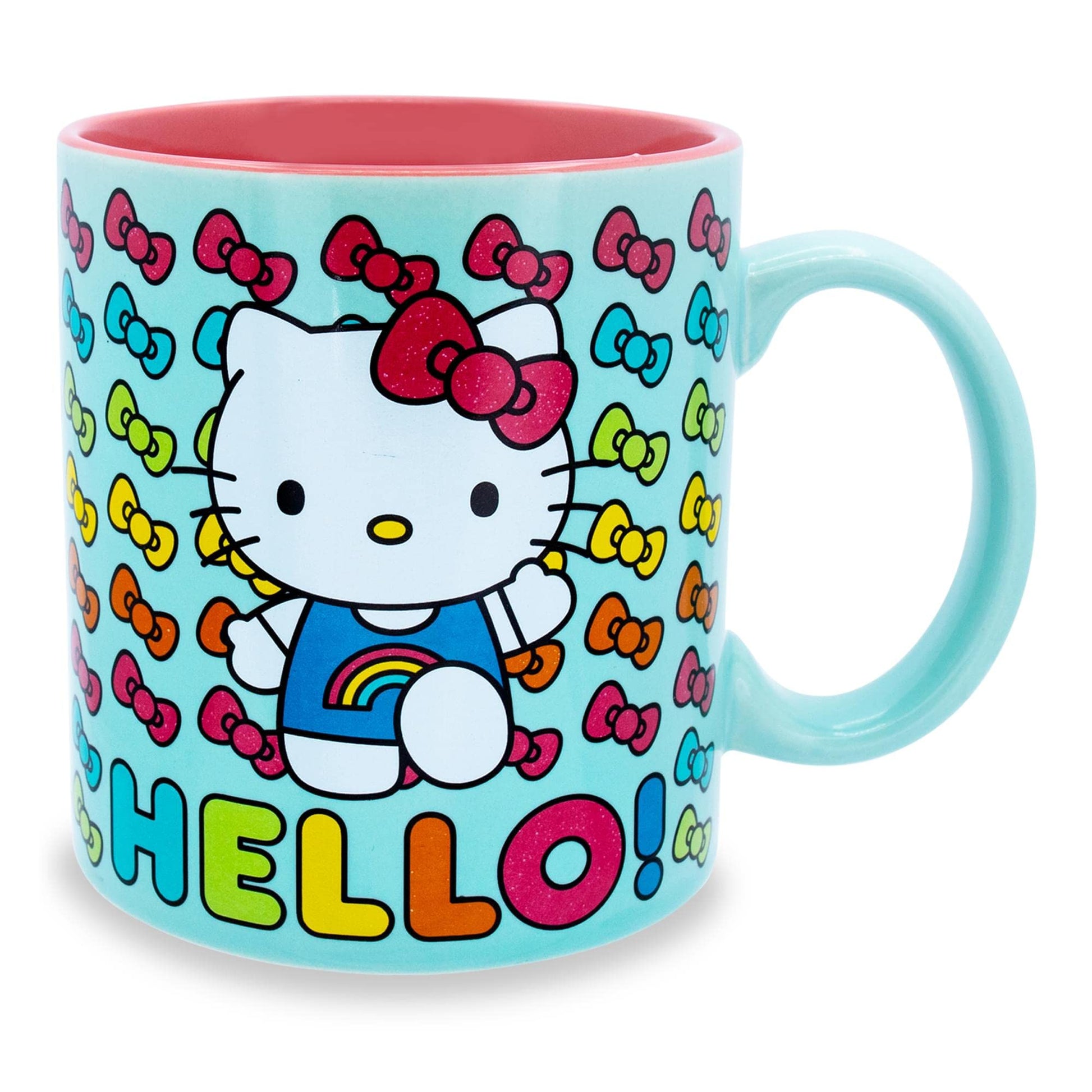 Taza de Cerámica Hello Kitty Sanrio Arcoíris Blanca 591 ml