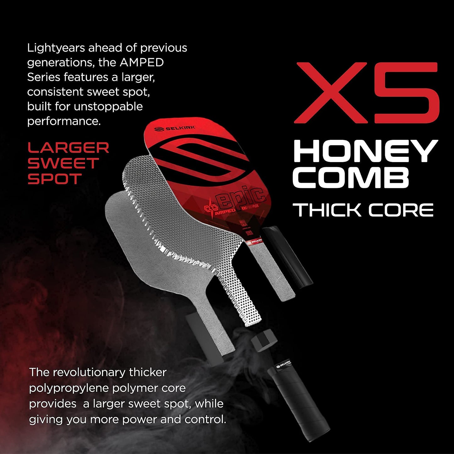 Paleta de Pickleball Selkirk Invikta Azul Zafiro Ligera con Fibra de Vidrio y Núcleo de Polipropileno X5 para 2021