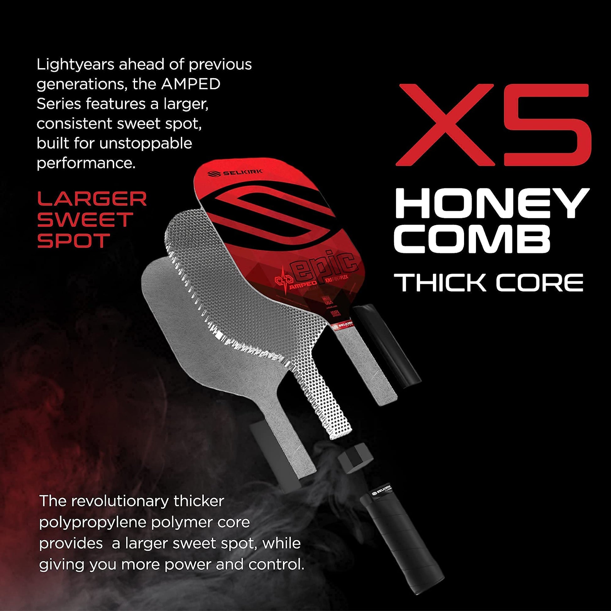 Paleta de Pickleball Selkirk Invikta Azul Zafiro Ligera con Fibra de Vidrio y Núcleo de Polipropileno X5 para 2021