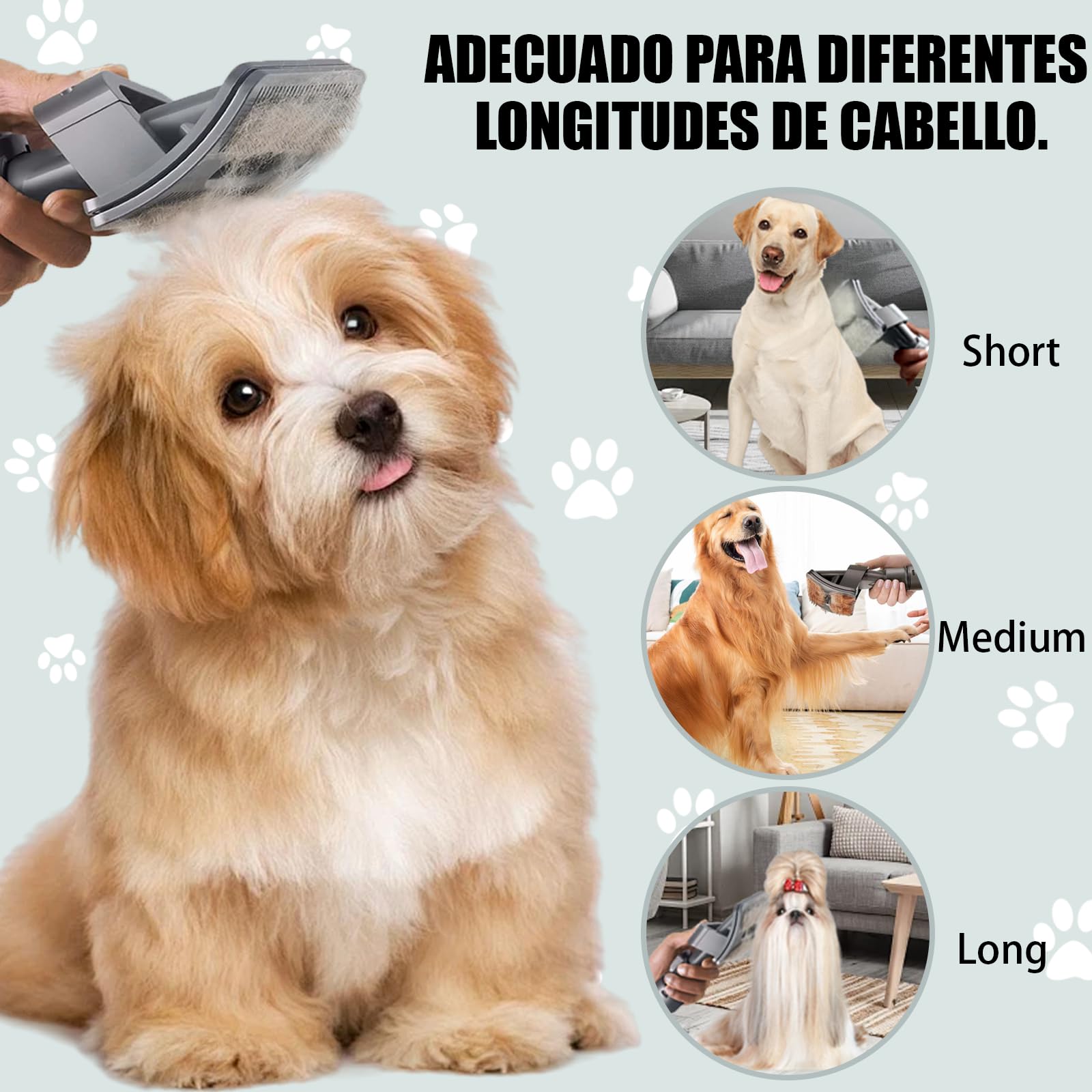 Cepillo Quita Pelo de Mascotas con Manguera y Adaptador Dyson V15 V12 V11 V10 V8 V7 Accesorios para Mascotas