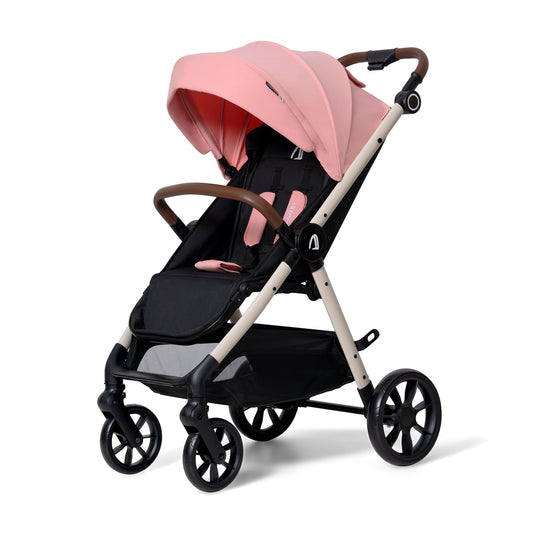 Carriola Plegable Para Bebé Unyotons, Estructura Ligera De Aluminio, Llantas Antideslizantes De Goma, Sistema Plegable Semi Automatico. Diseño Moderno, Resistente. (Rosa)