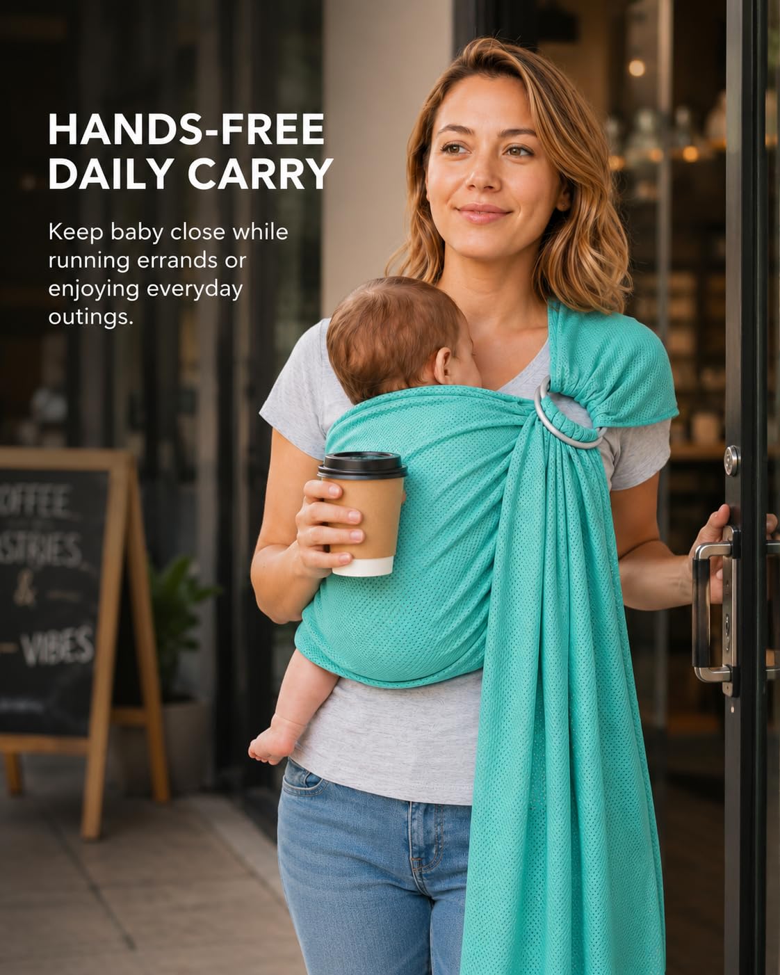 Vlokup - Bolsa de malla para bebé recién nacida, niño, bebé, niños pequeños y niños, ligero, transpirable, perfecto para verano, natación, piscina, playa, ideal para papá, verde azulado
