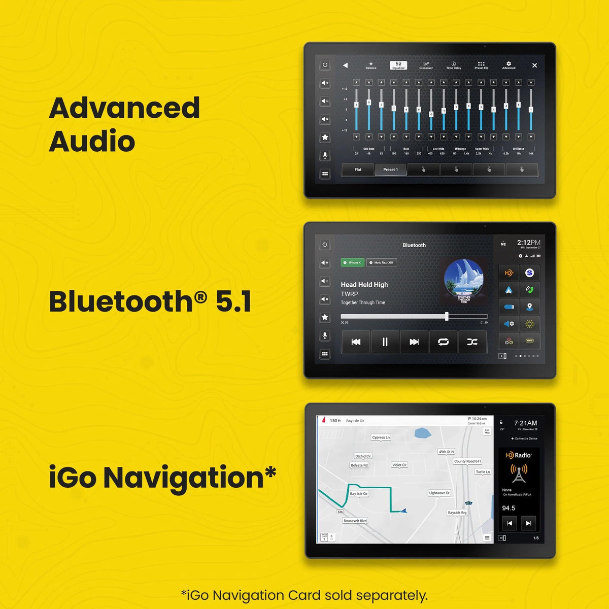 Estéreo Touchscreen Stinger HORIZON12 Negro con CarPlay y Auto para Wrangler JK (2011-18)