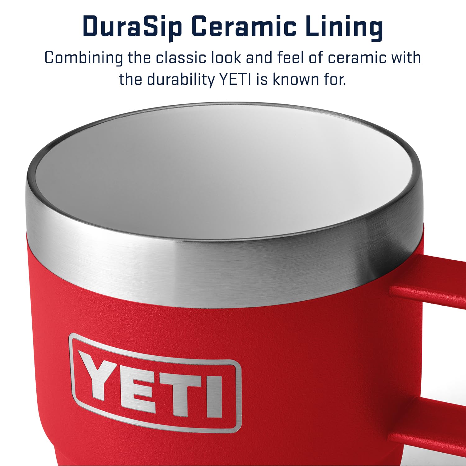 Taza de Acero Inoxidable YETI Rambler Rojo Aislada al Vacío Apilable para Café y Expreso Paquete de 2