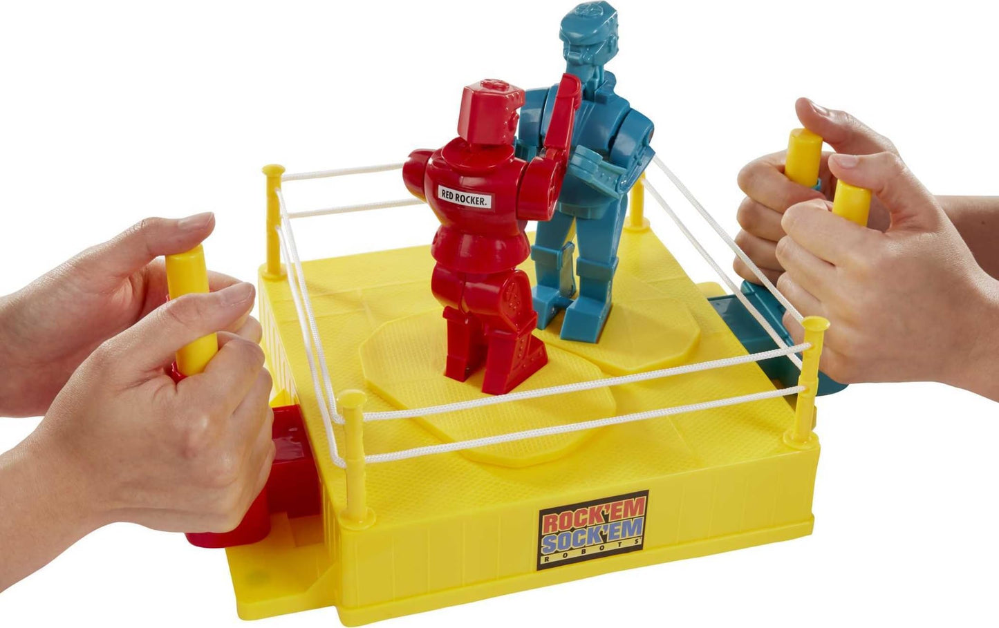 Juego de Robots Mattel Rock 'Em Sock Em Azul con Anillo de Boxeo