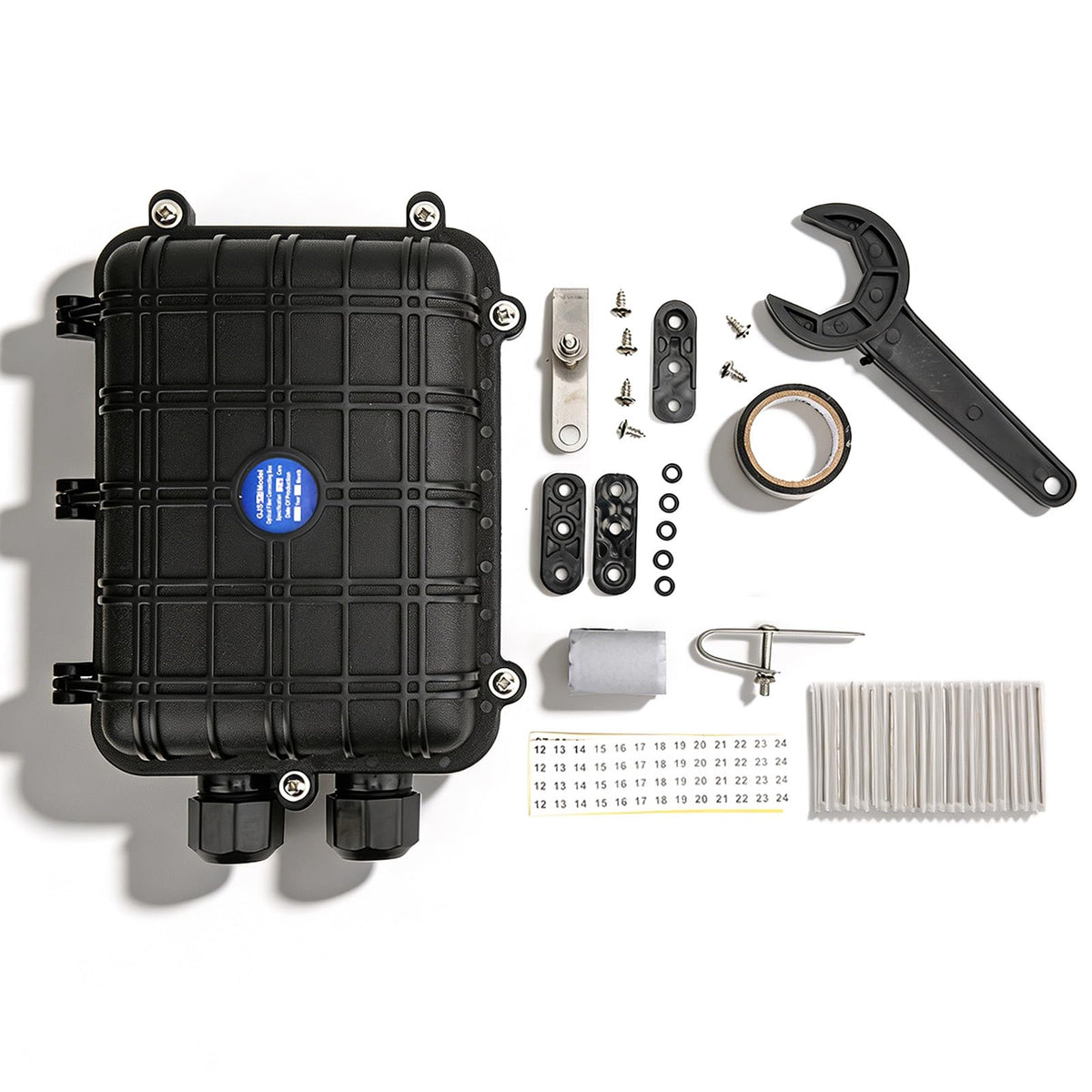 Caja de Conexión Oumefar Negra Horizontal Impermeable IP68 para Cable de Fibra Óptica Exterior