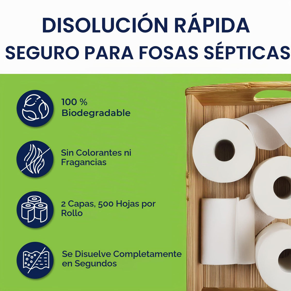Papel Higiénico Freedom Living Blanco Biodegradable para RV, Camping y Marina